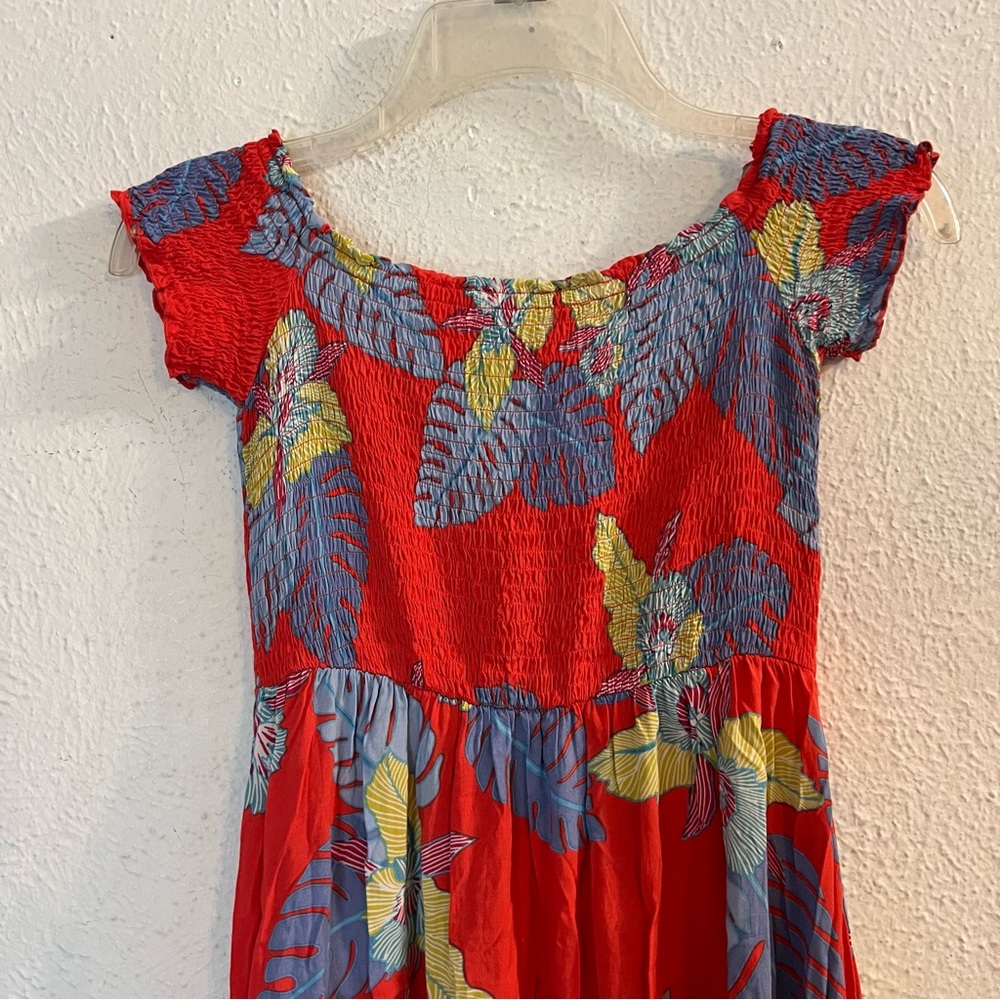 Lulus Patsy Red Tropical Smocked Bodice Maxi Dress - image 7